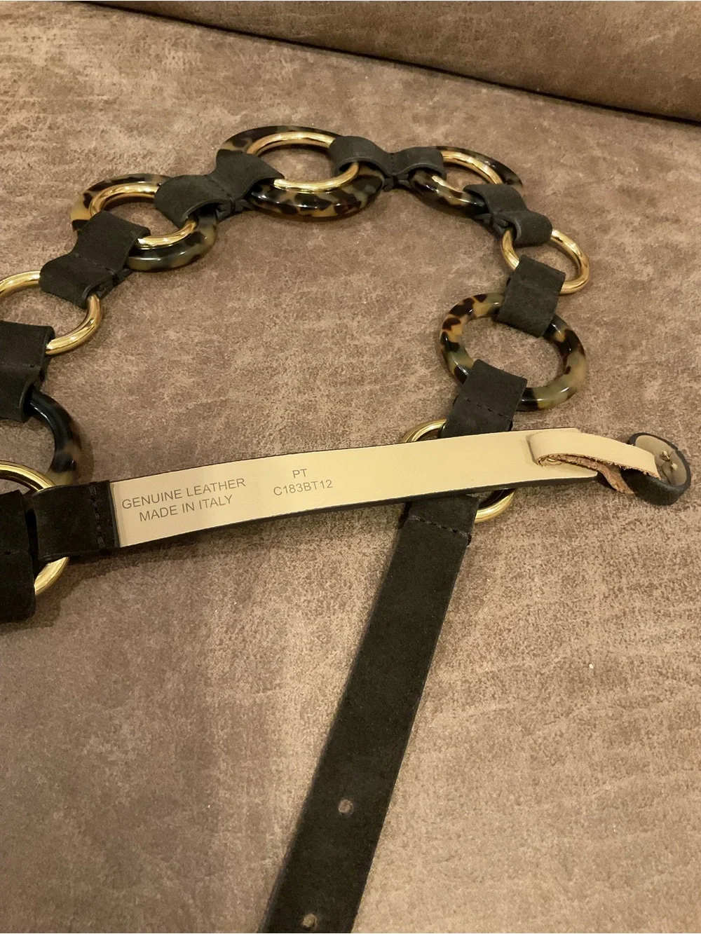 Worth New York Tortoise Shell Links Belt